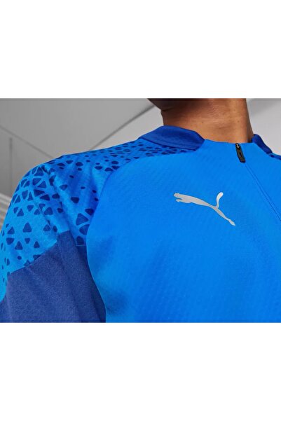 Puma Teamcup Training 1/4 Zip Top Erkek Futbol Uzun Kollu Antrenman Üstü 65798202 Mavi