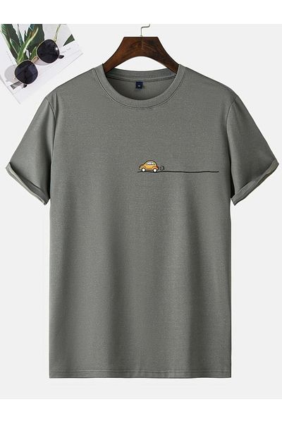 MOONBULL Übergroßes T-Shirt mit rauchigem Auto-Aufdruck