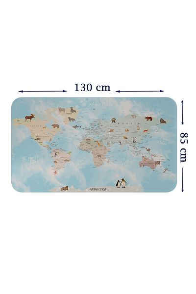 Doğal Tercih 3828XL Model Educational World Map - Kids and Baby Room Wall Sticker