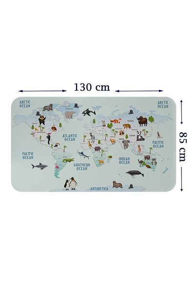 Doğal Tercih 3796XL Model Educational World Map - Kids and Baby Room Wall Sticker