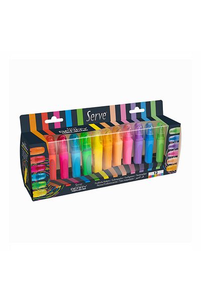 Serve Berry 12-Piece Highlighter Pastel Pen Set