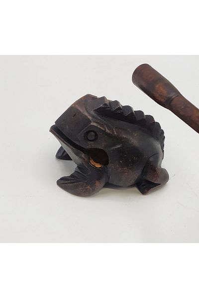BAKSEPETE Thailand Traditional Decorative Lucky Frog Making Frog Sounds (red brown) (8 Cm) (no:2)