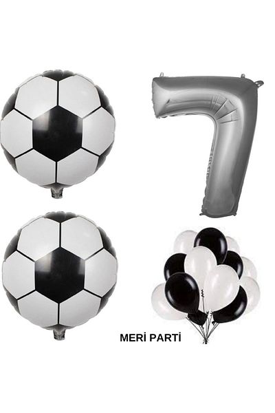 MERİ PARTİ Themed Birthday Party Set Age Balloon Black and White Balloon Party Set