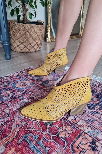 Topukla Footwear 019 1009 Cizme de vară de damă din piele intoarsa cu toc