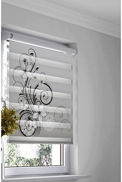 Turuncu Dizayn Oturma Odası Için Siyah Çiçekli Desen Desenli Dijital Baskılı ...