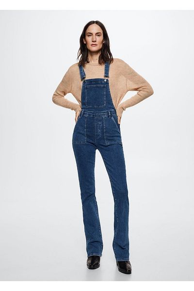 MANGO Woman Dlouhý džínový overal