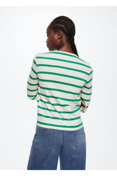 MANGO Woman T-Shirt 100% βαμβακερό ριγέ