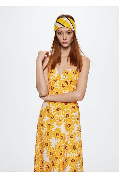 MANGO Woman Λουλουδάτο βαμβακερό φόρεμα