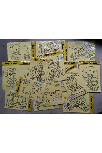 quilling Seti Kum Boyama 30 Adet Büyük Boy (A4) Kum Boyama Seti