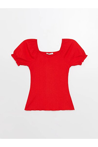 LC Waikiki Lcwaıkıkı Κλασικό γυναικείο μπλουζάκι με μονό λαιμό και κοντό μανίκι