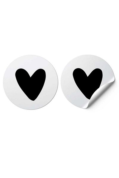 gg gençgirişimci Coated Sticker -Round Cut Heart- (3x3 Cm) 50 Pieces