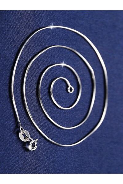 bymissmücevherat Yılan Model Ince Italyan Zincir Kolye 925 Ayar Gümüş 1 Mm