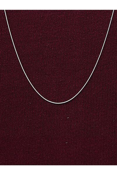 bymissmücevherat Yılan Model Ince Italyan Zincir Kolye 925 Ayar Gümüş 1 Mm