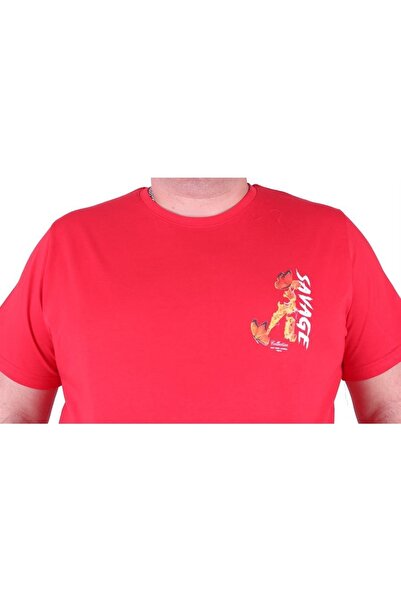 MocGrande Large Size Crew Neck T-Shirt Savage 23101 Red