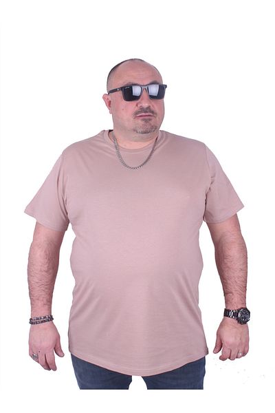 MocGrande Μπλουζάκι Basic Plus Size 11100 Μπεζ