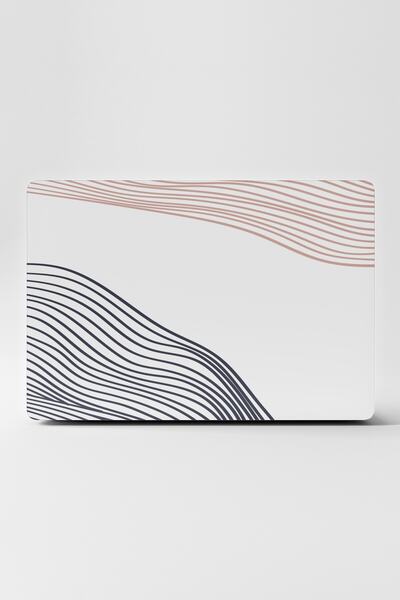 TUGİBU White Geometric Laptop Notebook Macbook Sticker Covering
