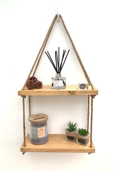 Alyones 2 Katlı Dekoratif Doğal Ahşap