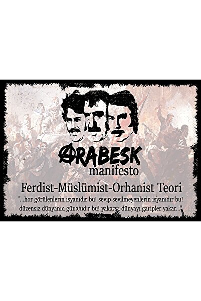 hediyeniburadabul Αραβοσικό Μανιφέστο Ρετρό Ξύλινη Αφίσα