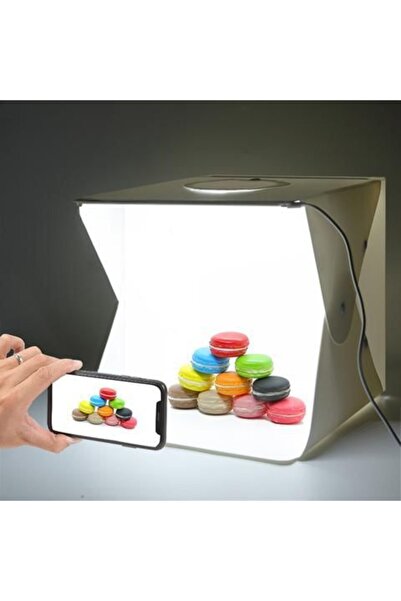 Dymax Profesyonel Led Işıklı Ürün Çekim Çadırı 40x40xcm Ledli Işıklı Çekim Ça...