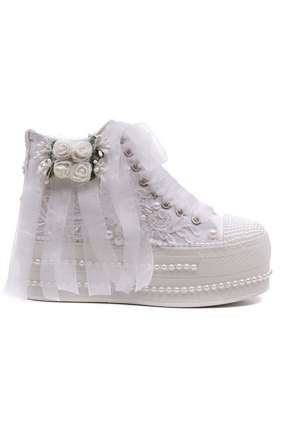 Ayakkabı Tutkusu Stilo ® Women's White Decorated Bridal Shoes