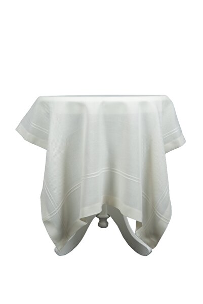 FIRATRİZEBEZİ Etuval Etamin Işlemeli Fiskos Masa Örtüsü Krem