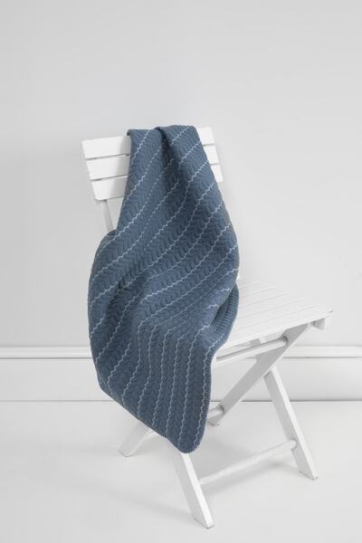 Denim Blue Pamuklu Mavi Çift Katli Bebek Battaniyesi