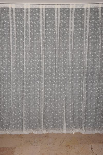 AKÇA TEKSTİL Bird Model Cream Color Single Wing Sewn Pleated Background Curtain 300*260 Cm