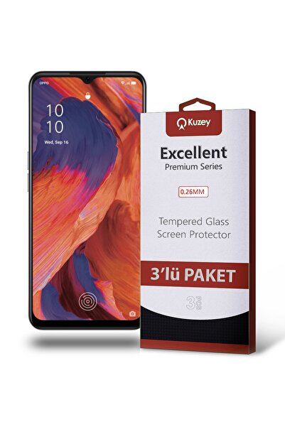KZY İletişim Oppo A73 Uyumlu Temperli Ekran Koruyucu Kırılmaz Cam 3 Lü