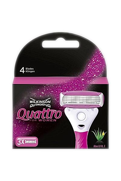 Wilkinson Sword مجموعة شفرات حلاقة كواترو النسائية البديلة مكونة من 3 قطع