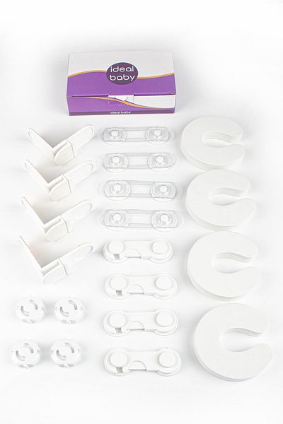 İdeal Baby 4pcs Sponge Door Stopper+mini Multi-Purpose Lock+cap Lock+corner Lock+price Cover