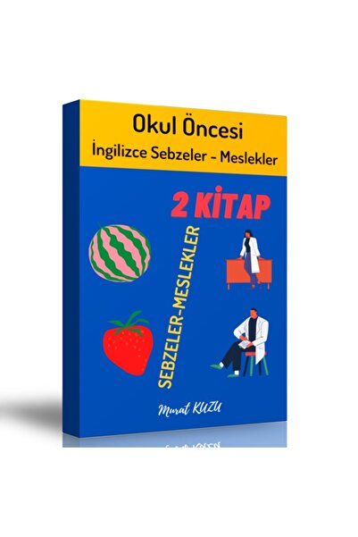 Enine Boyuna Eğitim مجموعة كتب تلوين الخضروات والمهن الإنجليزية