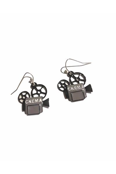 Herşey Nota Camera Cinema Earrings