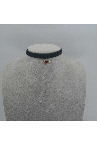 Fugusugu Angel Love Cut Glass Heart Choker
