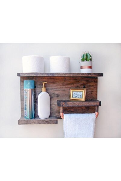 ELİOSA Suport pentru prosoape din lemn - solid și cu detalii de cupru (WDN-089)