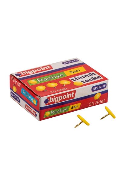 Bigpoint Cutie galbenă cu 10 elemente de fixare colorate