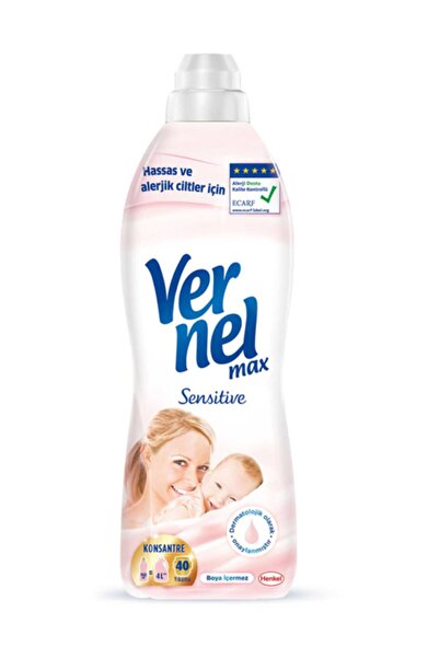 Vernel Max Sensitive Yumuşatıcı 40 Yıkama  960 ml