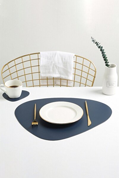 Esafe Home الخدمة الأمريكية جلد أزرق داكن 12 قطعة لـ 6 أشخاص