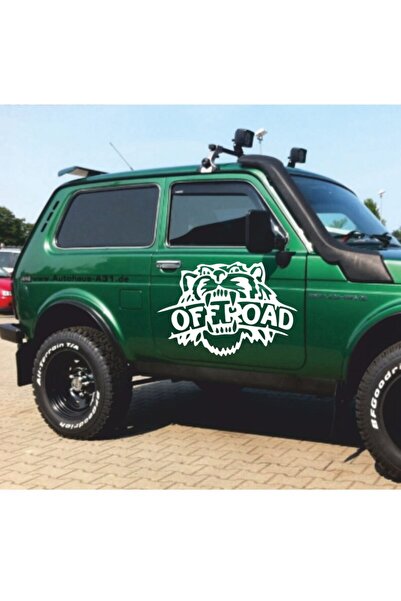 Sticker Fabrikası 4x4 Offroad Off Road Adventure Camping Sticker Etiket 00861 ( 60x40 Cm ) Beyaz