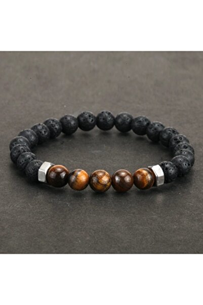 platin hediyelik سوار من حجر اللافا الطبيعي سوار عين النمر من الحجر الطبيعي للنساء والرجال