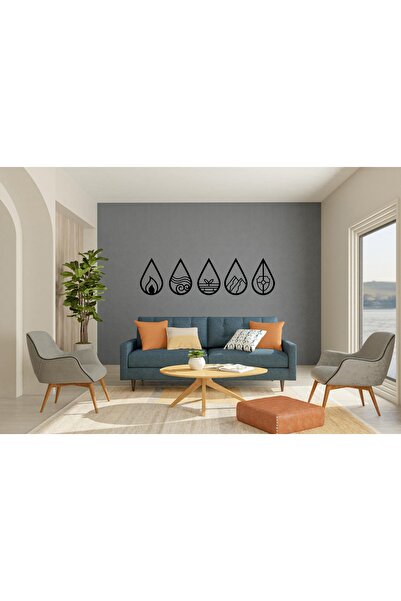 HTS TASARIM 4 Element Dekoratif Duvar Tablosu Modern Duvar Süsü 120x32cm