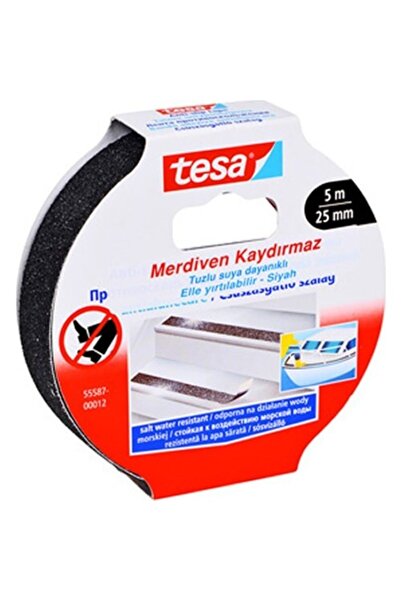 Tesa Сходи, нековзна стрічка, стійка до солоної води, 25 мм × 5 м, чорна 55587-00012-11