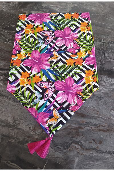dehaberk Floral Butterfly Pattern Digital Printed Runner