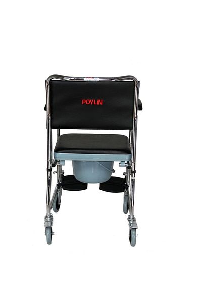POYLİN Folding Bathroom Toilet Chair Disabled Patient Elderly Care Home Wheelchair Sungur Medical