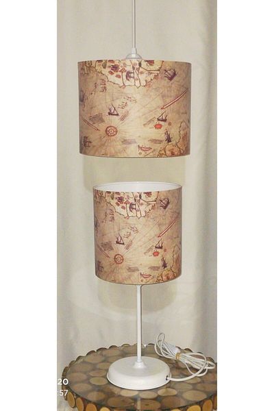 TEKAY AYDINLATMA Piri Reis Map Teen Room Children's Room PVC Chandelier Lampshade Set