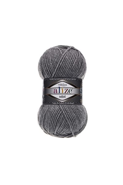 Alize 21 Grey Melange Superlana Midi Hand Knitted - 5 Τεμάχια των 100 γραμμαρίων
