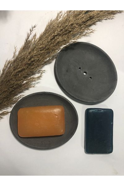 RocArt Home Οβάλ δοσομετρητής σαπουνιού από σκυρόδεμα (ανθρακί)