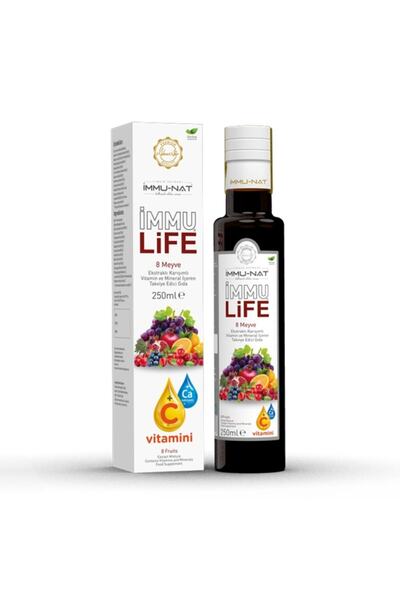 İmmu-Nat Immunat Immu Life 8 Fruit Blended 250 ml Vitamin C + Ca Extract