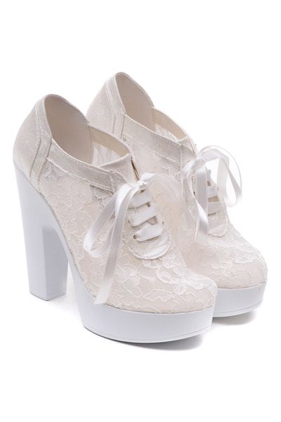 Ayakkabı Tutkusu Stilo ® 14cm Heeled Transparent Lace Bridal Shoes