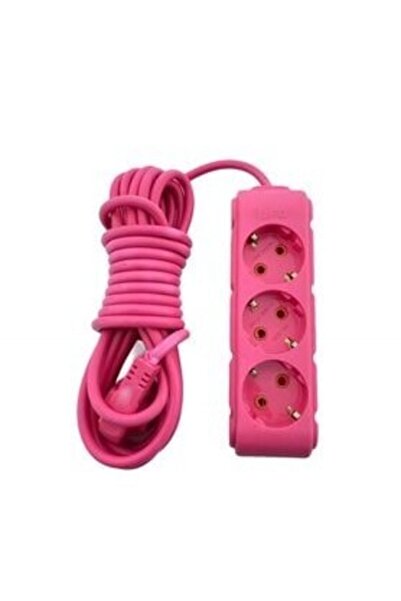UFO 5metre Fuşya Renkli Üçlü Priz