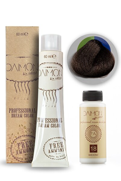 DAIMON Amonyaksız ( Fa ) 5/0 Açık Kestane Saç Boyası + 60 Ml Amonyaksız Oksidan